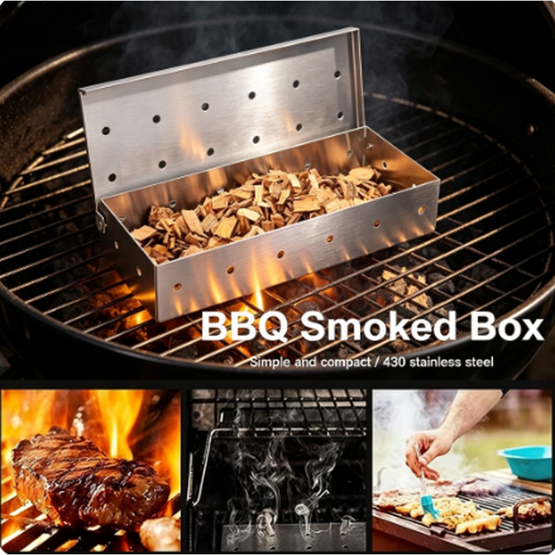 Smoker Box Wood Chip - Boîte à fumer en acier inoxydable