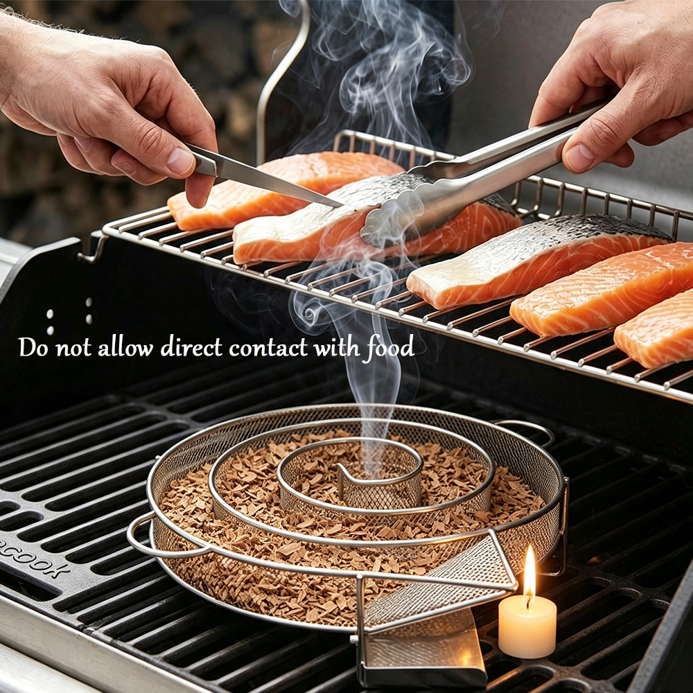 Smoker Box Wood Chip - Plateau de fumage rond en acier