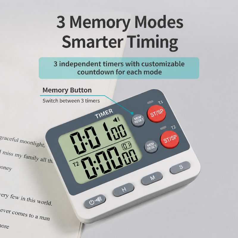 Home Cooking Channel - Minuteur numérique à deux canaux avec